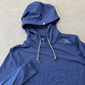 Rhoback Men's Small Navy Blue Hesi Performance Stretch Hoodie Embroidered